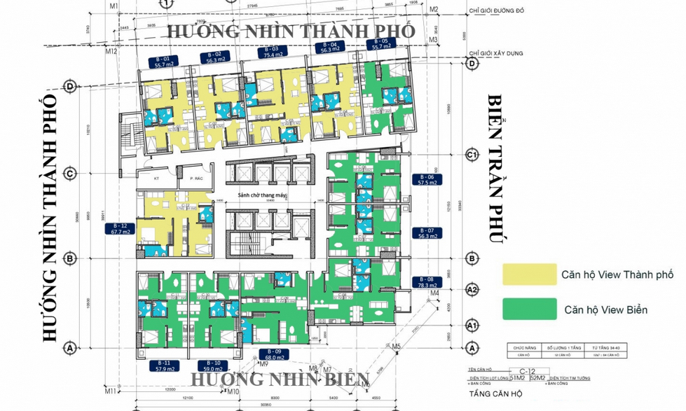 Mặt bằng tầng 34 - 40 Virgo Hotel Nha Trang 