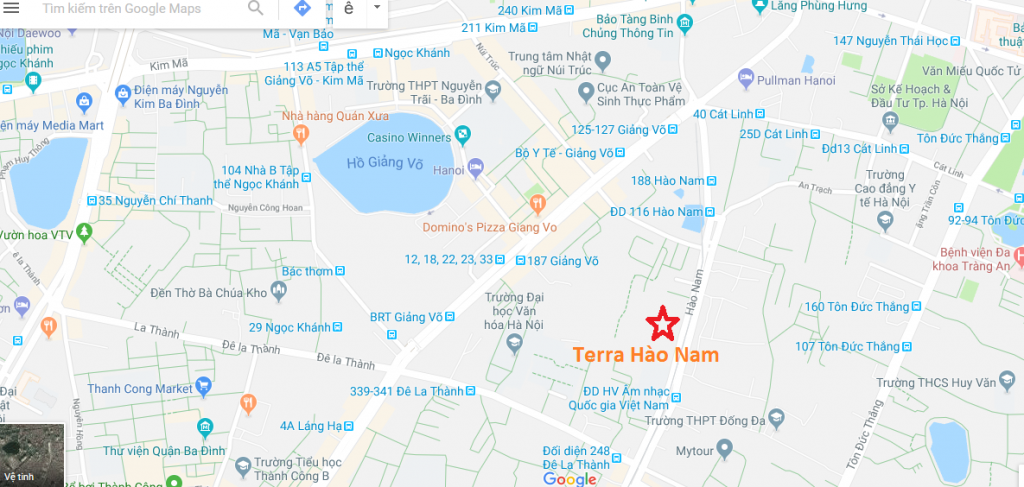 Vị trí dự án shophouse Terra 83 Hào Nam 